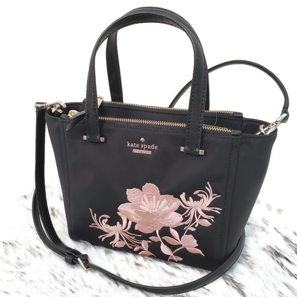 kate spade Handbags - Kate Spade Mini Kona Embroidered Blk Purse